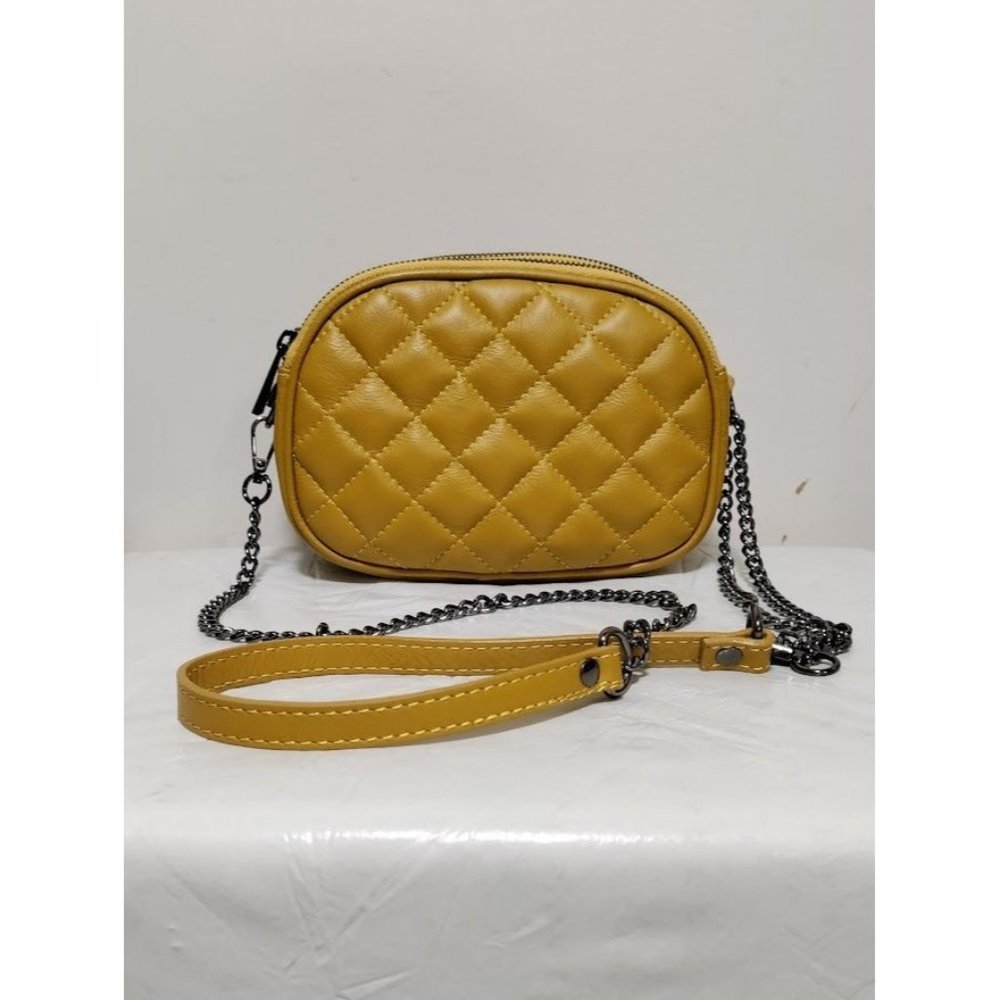 Uno Alla Volta Women's Florentine Leather San Miniato Crossbody Bag Mustard
